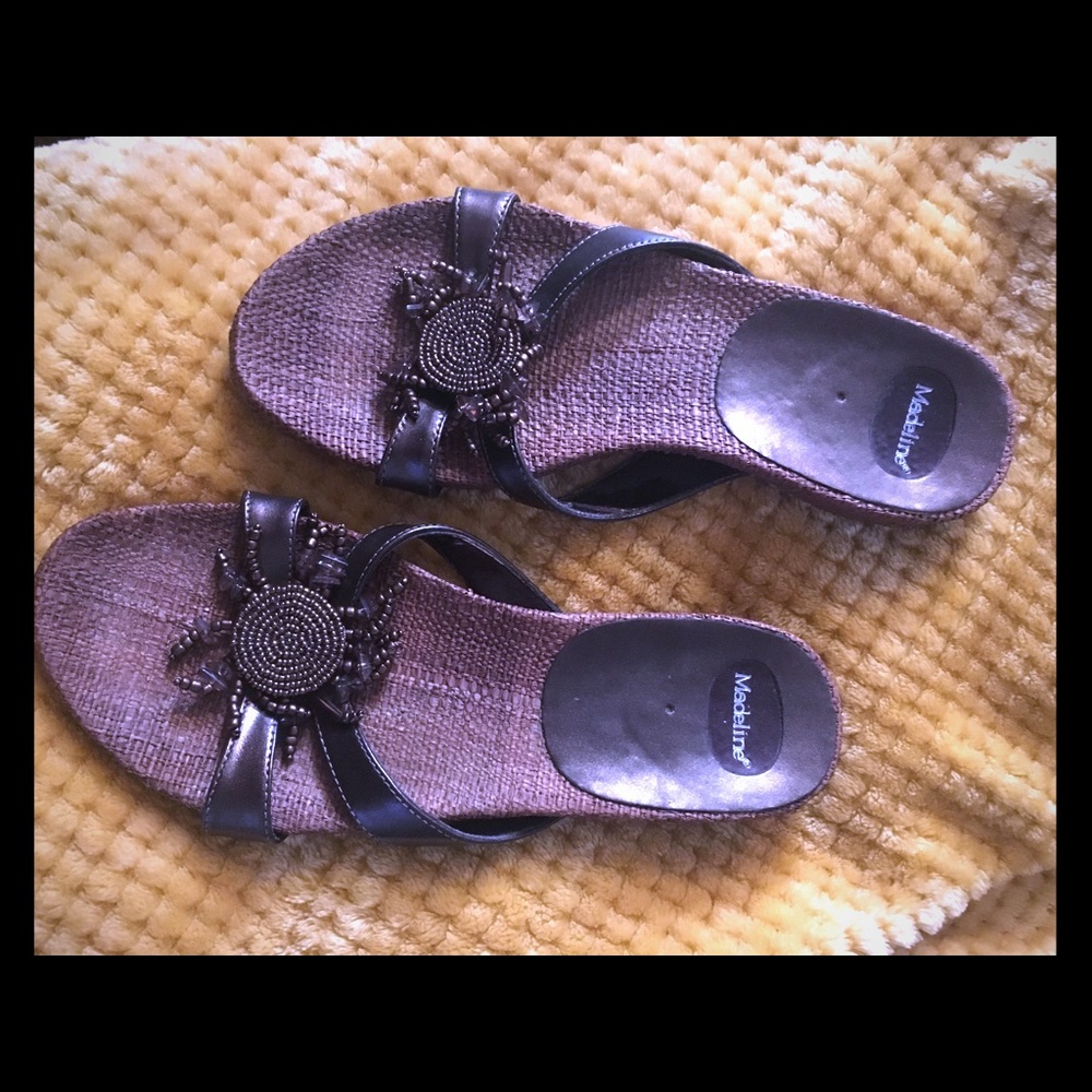 Madeline beaded sandals size 6.5. Worn once.